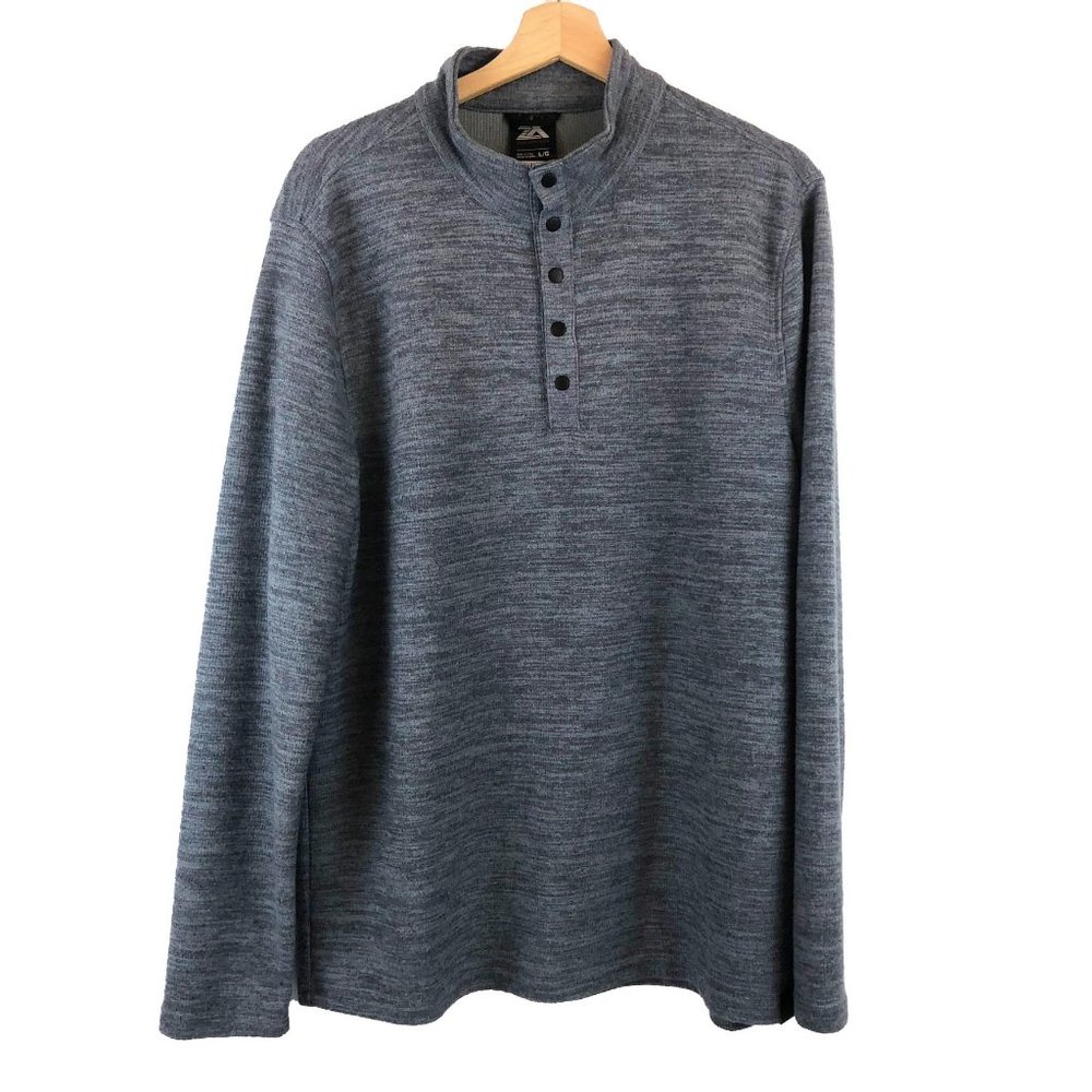 ZeroXposur Men's Grey Heather Thermal Henley L (M/L)